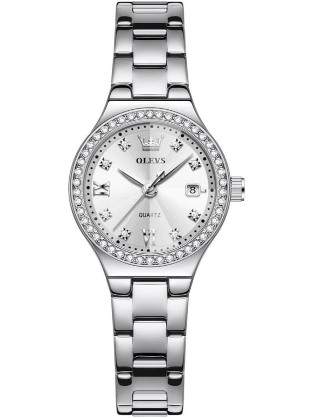 Women's Silvery Stainless Steel Dress Analog Luminous Fashionable Wrist Watches